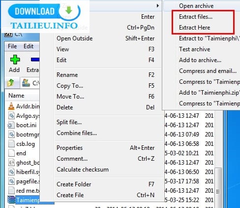 giải nén dữ liệu bằng 7-Zip
