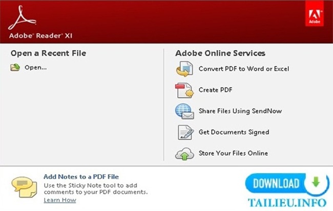 Phần mềm đọc tập tin pdf Adobe Reader chức năng nổi bật