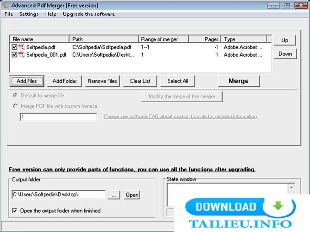 Phần mềm Advanced Pdf Merger Free với các yêu cầu hệ thống