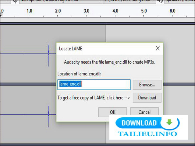 Lỗi khi lưu file mp3 trên phần mềm Audacity 13
