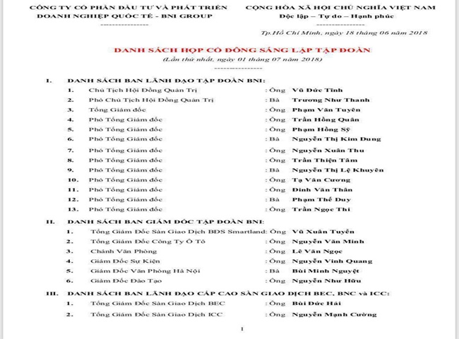 Công ty bni lừa đảo