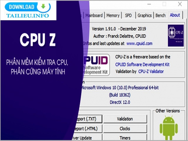 Giới thiệu phần mềm CPU-Z