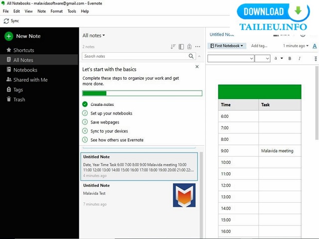 Tính năng chính của phần mềm Evernote