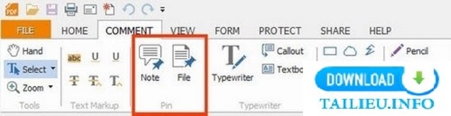 tạo ghi chú ghìm chữ phần mềm đọc tập tin PDF Foxit Radear