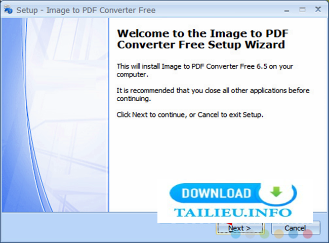Cách cài đặt phần mềm Image to PDF Converter 5