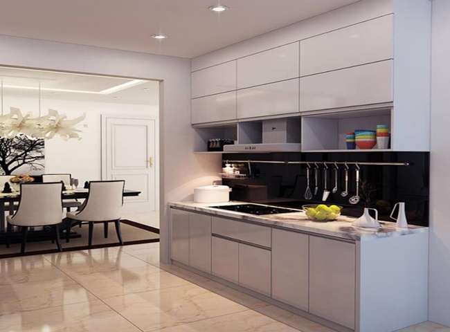 Tủ bếp thông minh kịch trần cho nhà bếp hiện đại