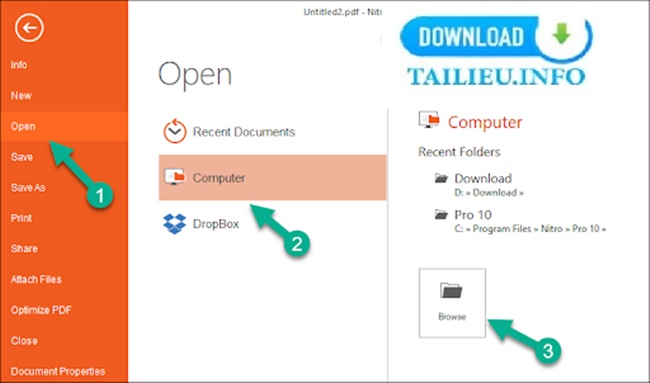 sử dụng Công cụ đọc tập tin pdf Nitro Reader chỉnh sử file