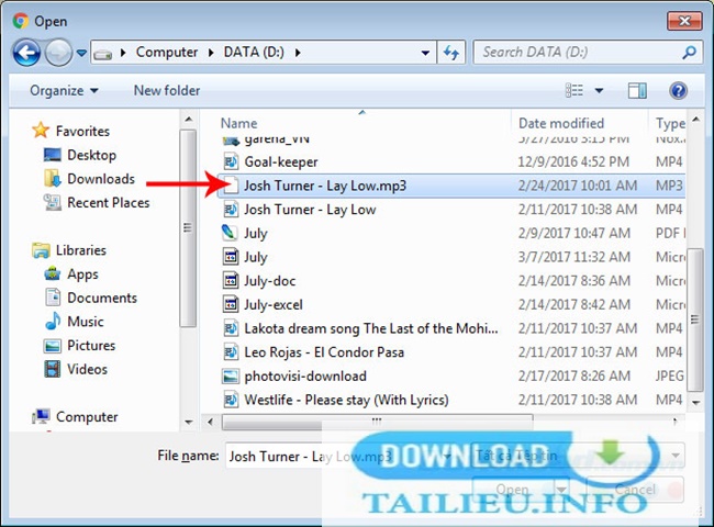 Chọn file nhạc có định dạng MP3 cần cắt