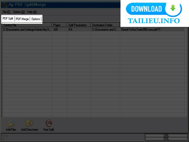 Phần mềm PDF Split Or Merge hướng dẫn sử dụng 1