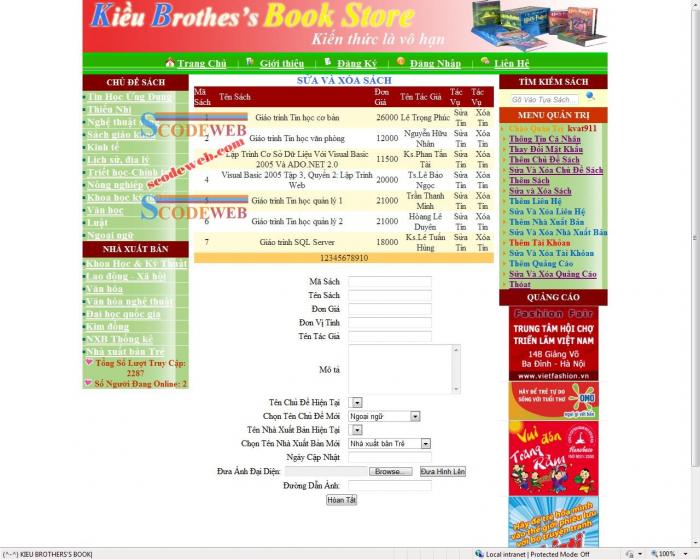 - Website bán sách chuyên nghiệp full database SQL server+ Báo cáo