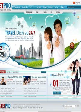 Template Cho Web Du Lịch Và Tổ Chức Sự Kiện (Cực Đẹp) Có PSD