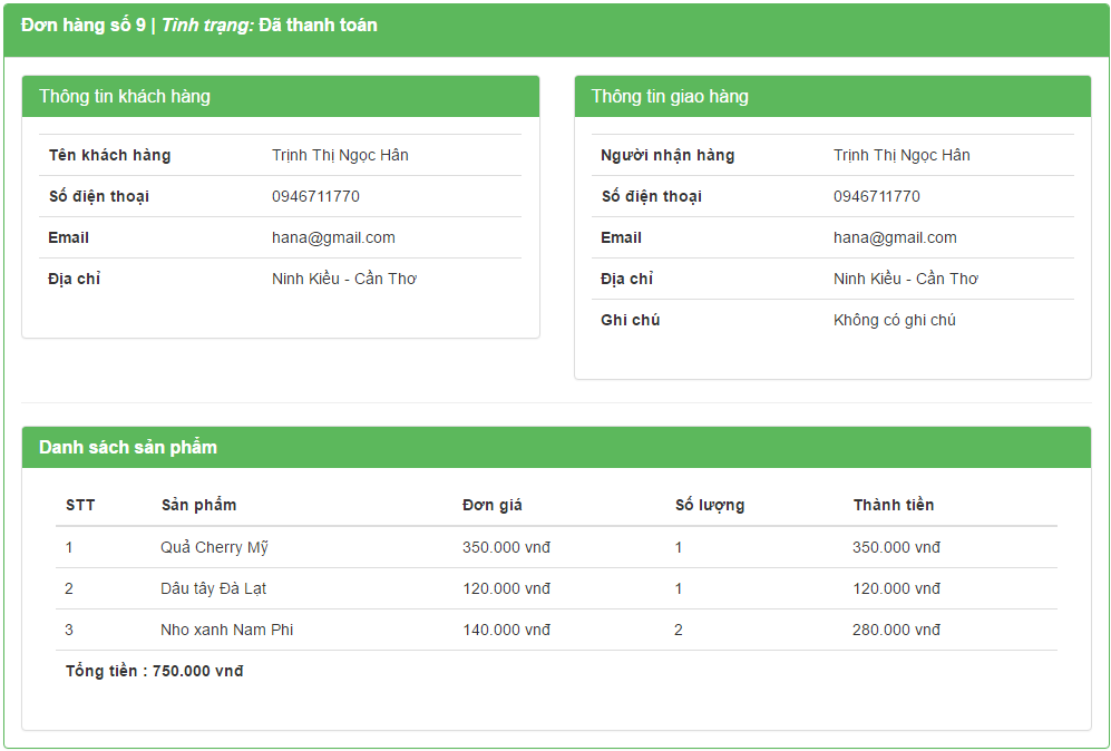 Website Bán Nông Sản Sạch Viết Bằng Laravel 5.2 Ajax Full Code Báo Cáo