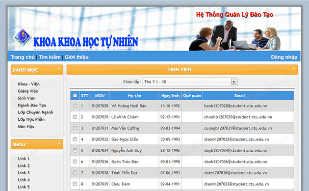 Code Web Đồ Án Hệ Thống Web Quản Lý Đào Tạo Sinh Viên PHP Thuần