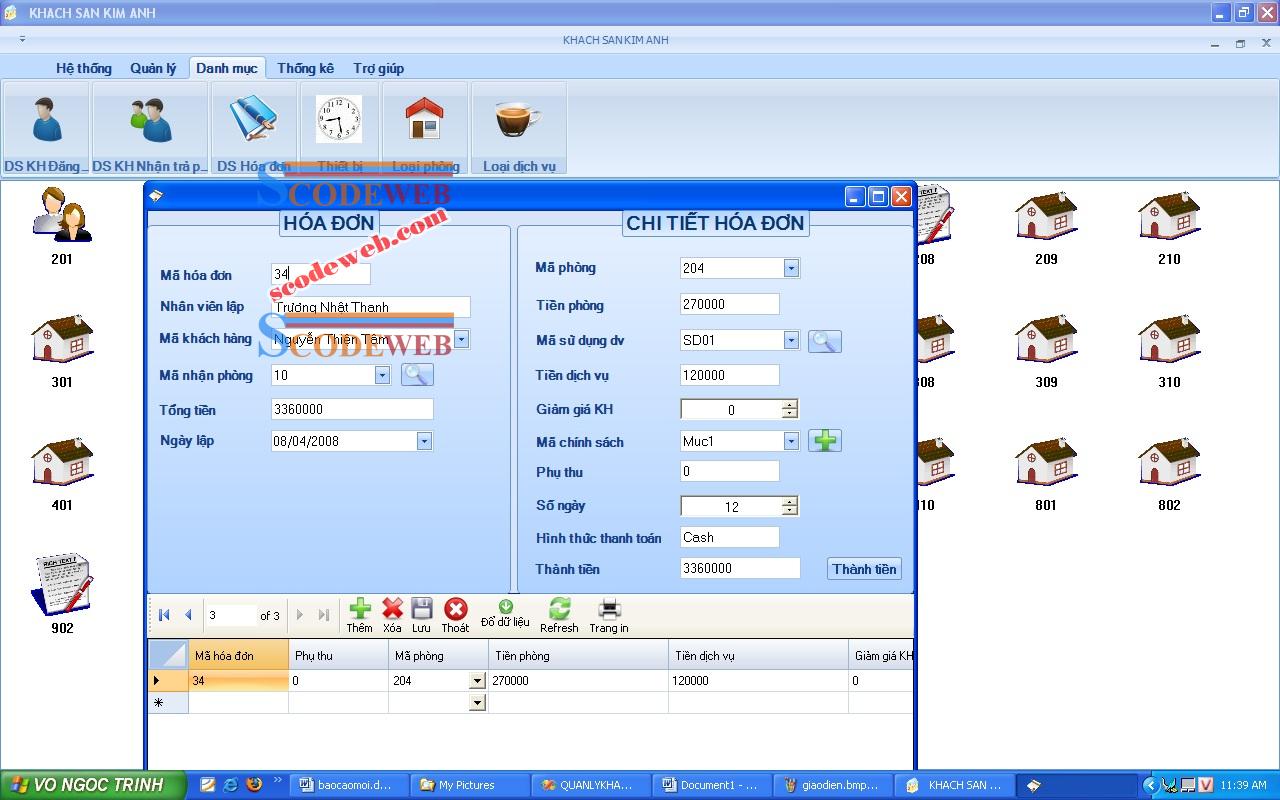 Source Code Phần Mềm Quản Lý Khách Sạn C# Và Báo Cáo 2016