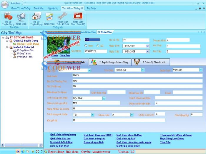 Free Code Quản Lý Nhân Sự Và Tiền Lương C# + Báo Cáo
