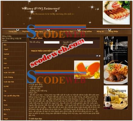 Đồ Án Web Giới Thiệu Nhà Hàng Ẩm Thực VNG Restaurant Full Code PHP + Báo Cáo