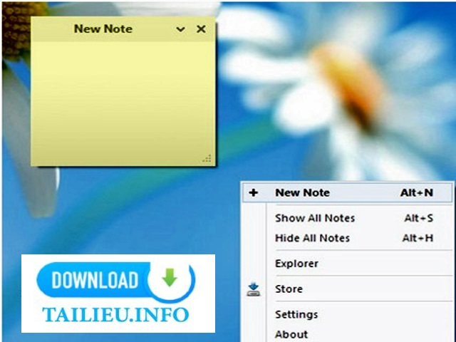 Các tính năng chính của phần mềm Sticky Notes
