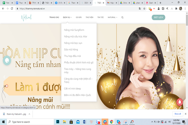 Dịch vụ mà thẩm mỹ viện Natural cung cấp