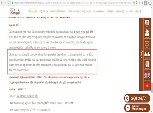 Viện thẩm mỹ Khơ Thị lừa đảo