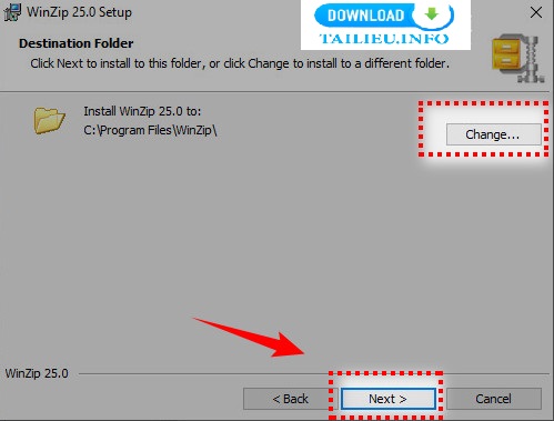 Cài đặt phần mền WinZip bước 3