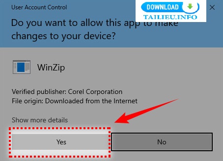 Cài đặt phần mền WinZip bước 5