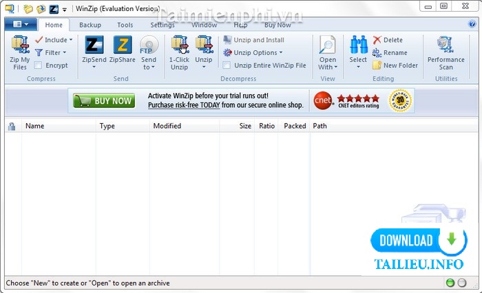 Phần mềm giải nén WinZip chất lượng