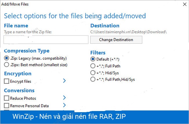 Phần mềm giải nén WinZip